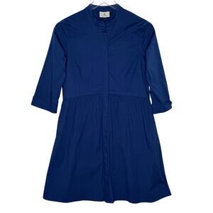 Tuckernuck Royal Shirt Dress Blue S 100% Cotton Poplin Crisp Minimalist Preppy